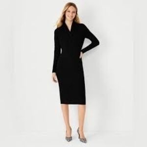 Ann Taylor 100% Cashmere Shawl Collar Wrap Dress